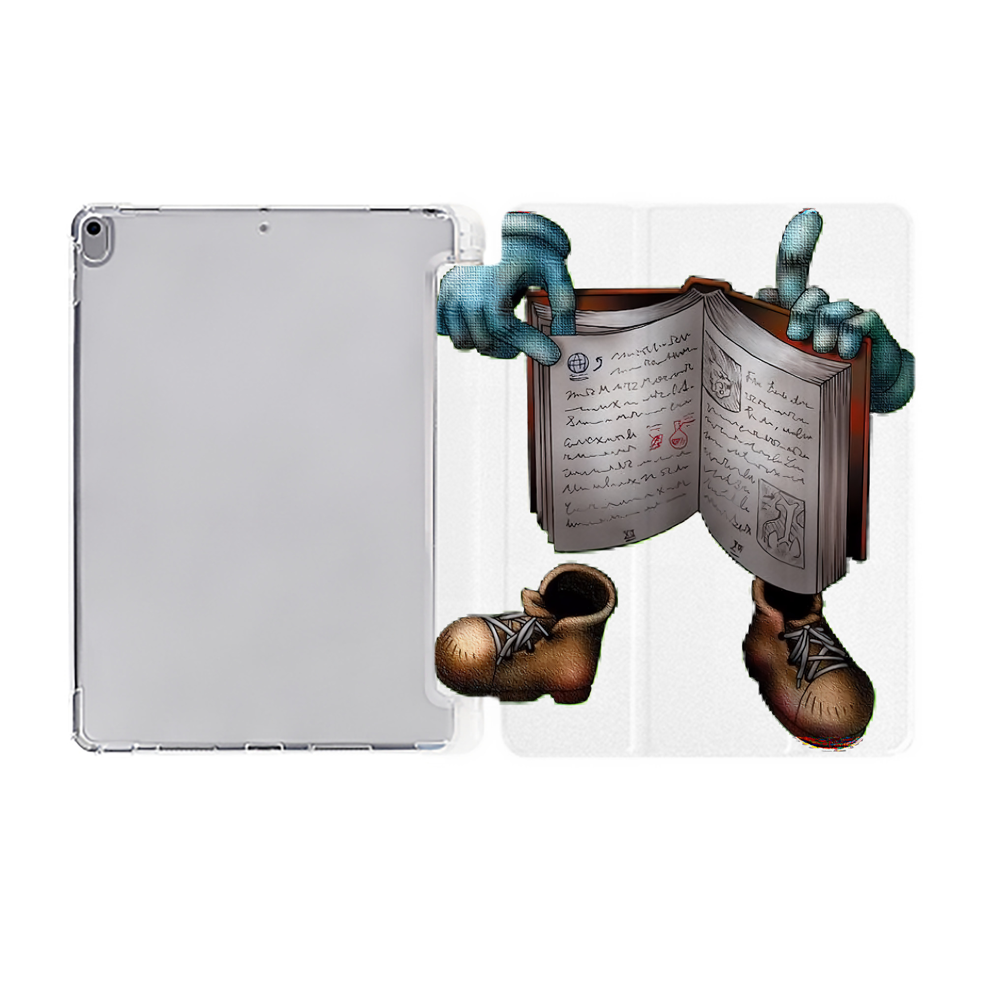 （画像用） 遊☆戯☆王 Yu-Gi-Oh! IPad ケース ペン収納付き 三つ折りスタンド PUレザー×シリコン 対応機種9.5/10.5/10.9インチ
